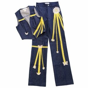 Vintage 70s Petit Fors California Denim Set. Mint Condition. High Waisted 26"